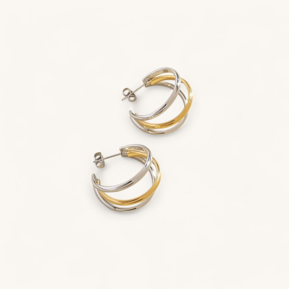 Les Boucles d’Oreilles Eve Bicolore