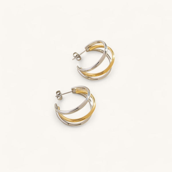 Les Boucles d’Oreilles Eve Bicolore